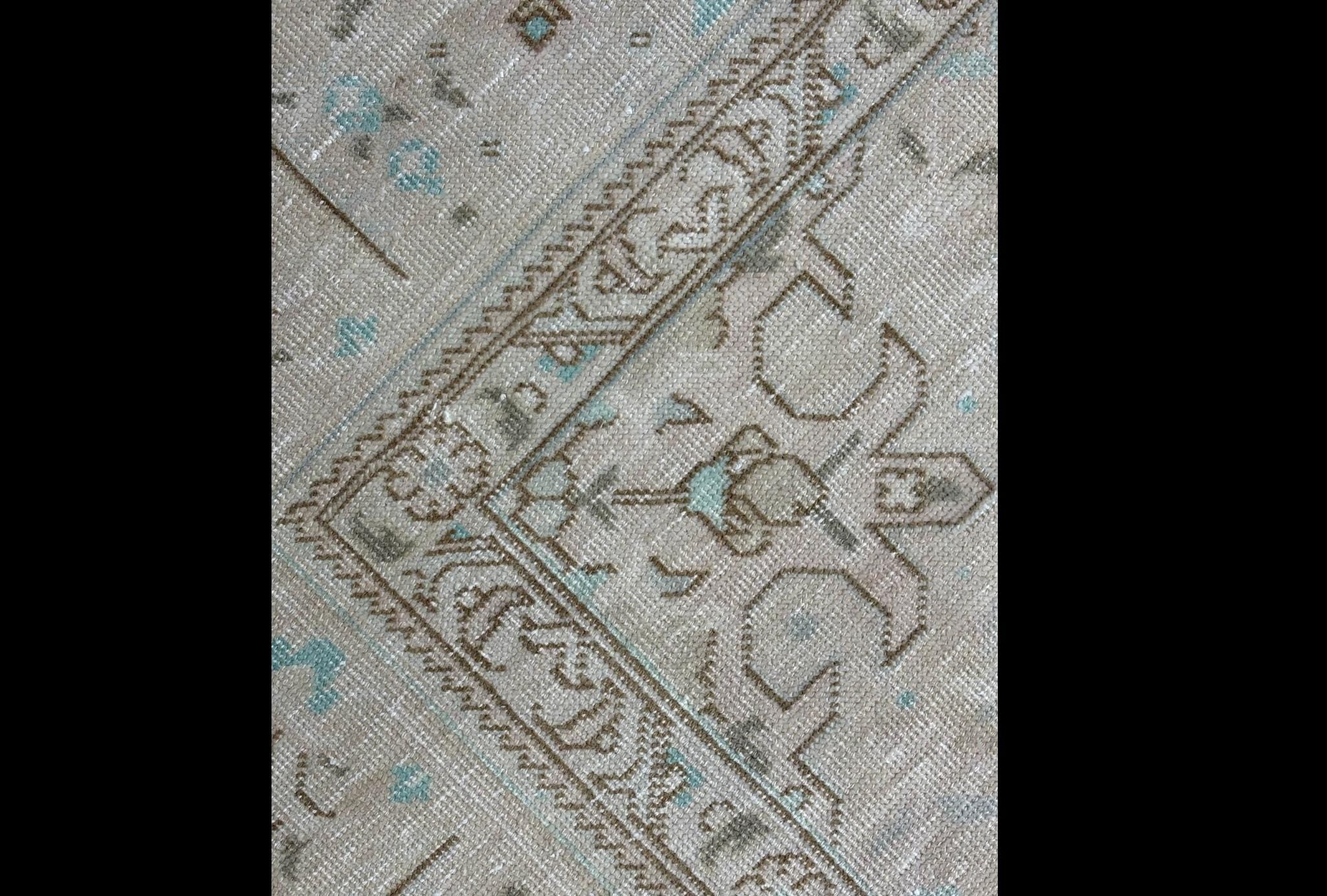 Vintage Anatolian Rug 9x13, Handwoven Wool Area Rug, Muted Beige Neutral Carpet, Large Living Room Rug, 1980s Turkish Rug