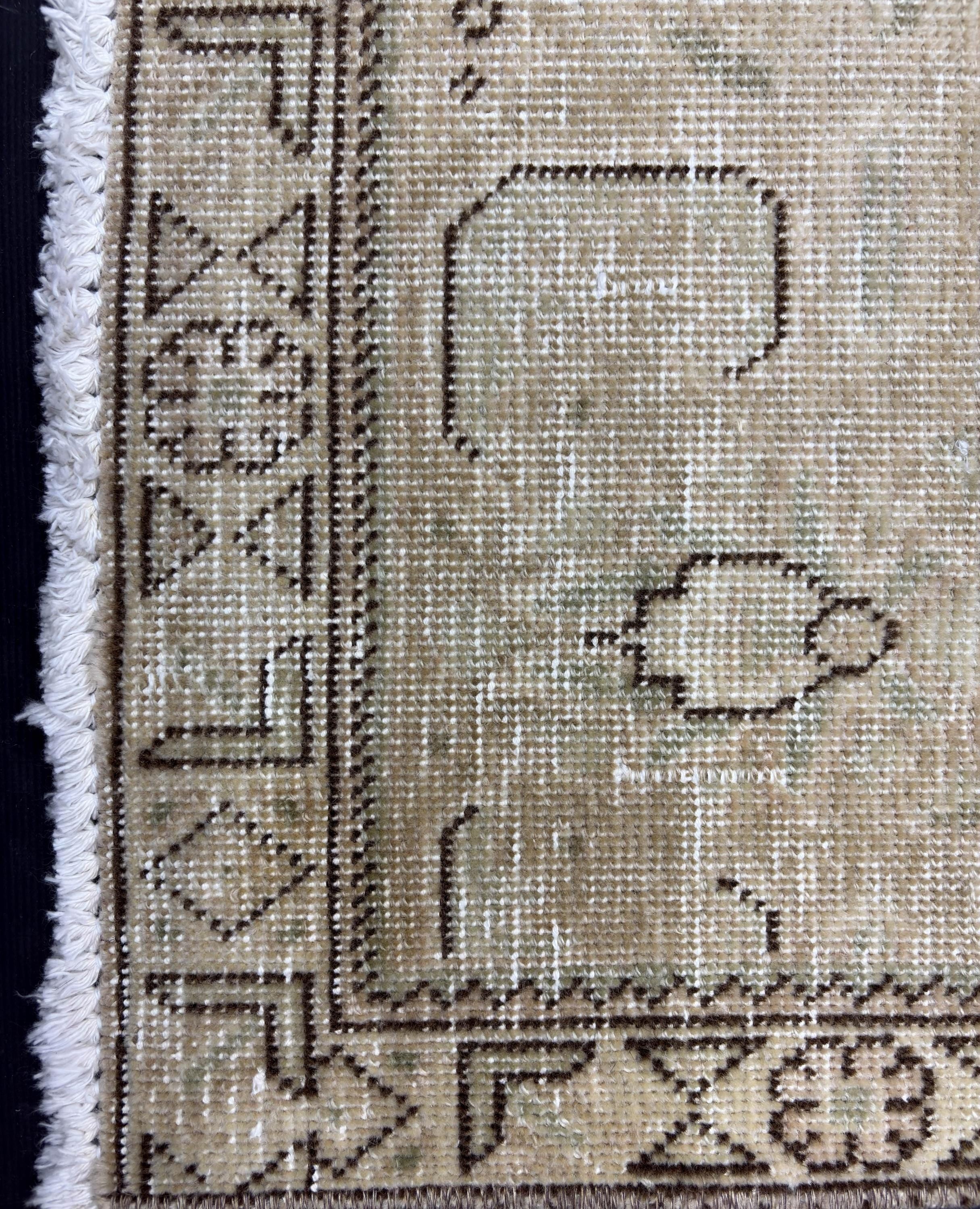 9x13 Vintage Anatolian Rug | Oversized Handwoven Wool Carpet | Muted Neutral Beige | 1980s Turkish Area Rug | Large Living